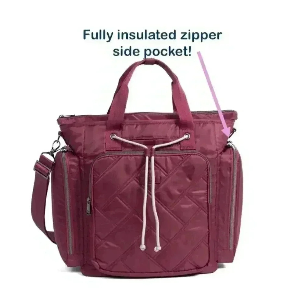 LUG Bustle Convertible Tote / Shoulder Bag / Top Handle Bag - Raspberry